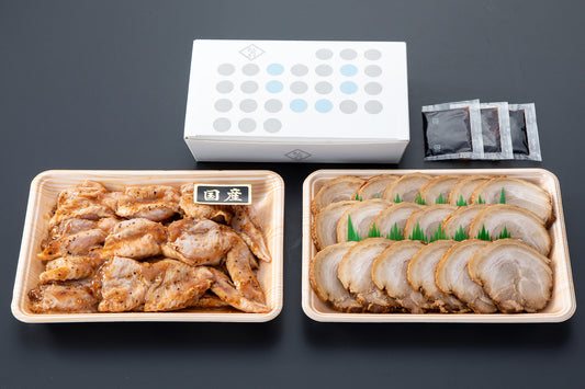 【肉笑シリーズ】肉笑笑セット | 手羽先・ シュウマイ・特製焼き豚